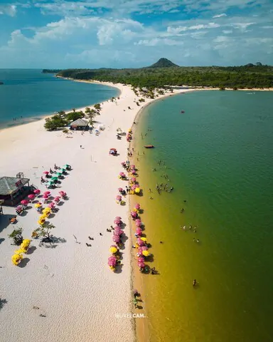 Chácaras em Alter do Chão: Lotes de 3.800m² a 10 km da Vila por R$ 20K Chácaras em Alter do Chão: loteamento a 10 km do centro com áreas a partir de 3800m² por R$ 20 mil. Imagem aérea da Ilha do Amor em Santarém Pará.